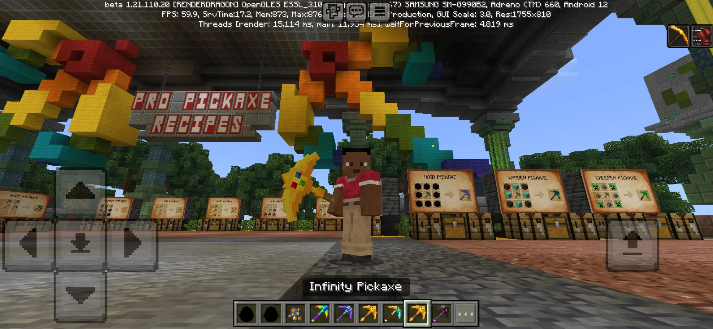 Weapon from Pickaxes Mod for Minecraft PE