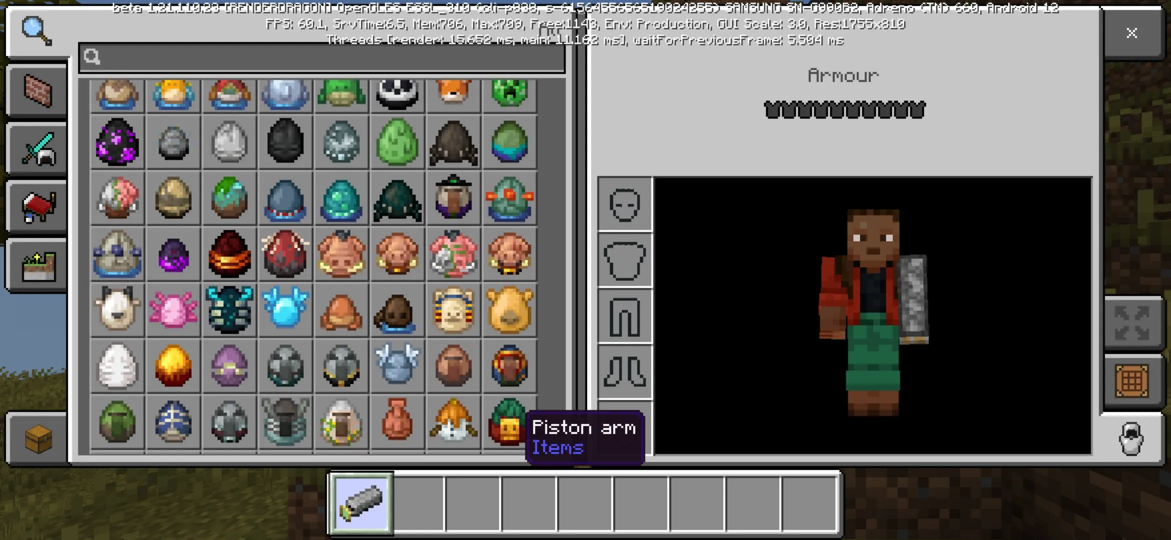 Armor from Piston Arm Mod for Minecraft PE
