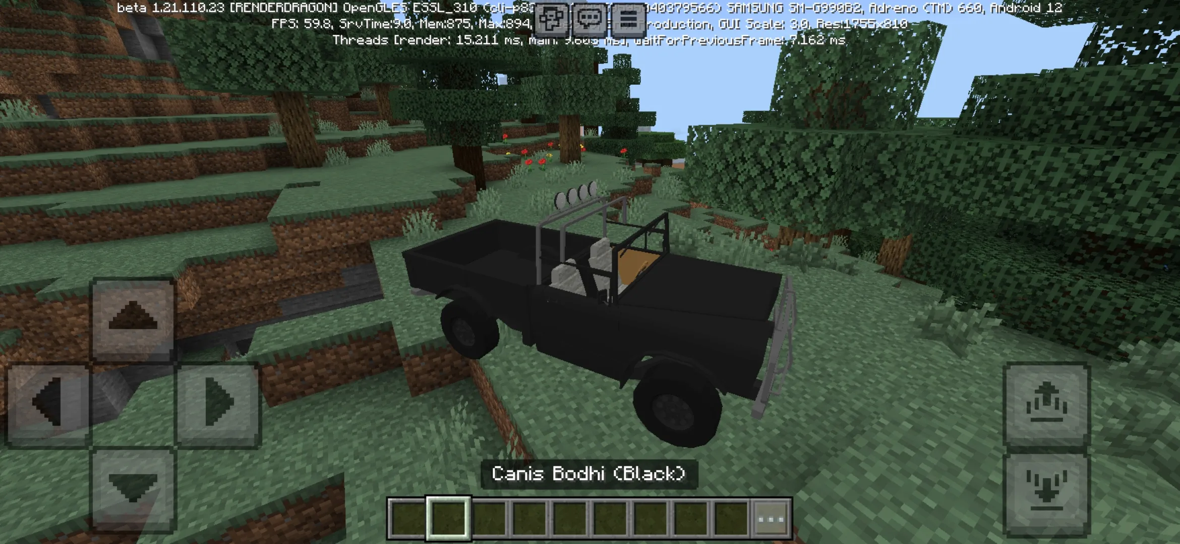 Black from Trevors Cars Mod for Minecraft PE
