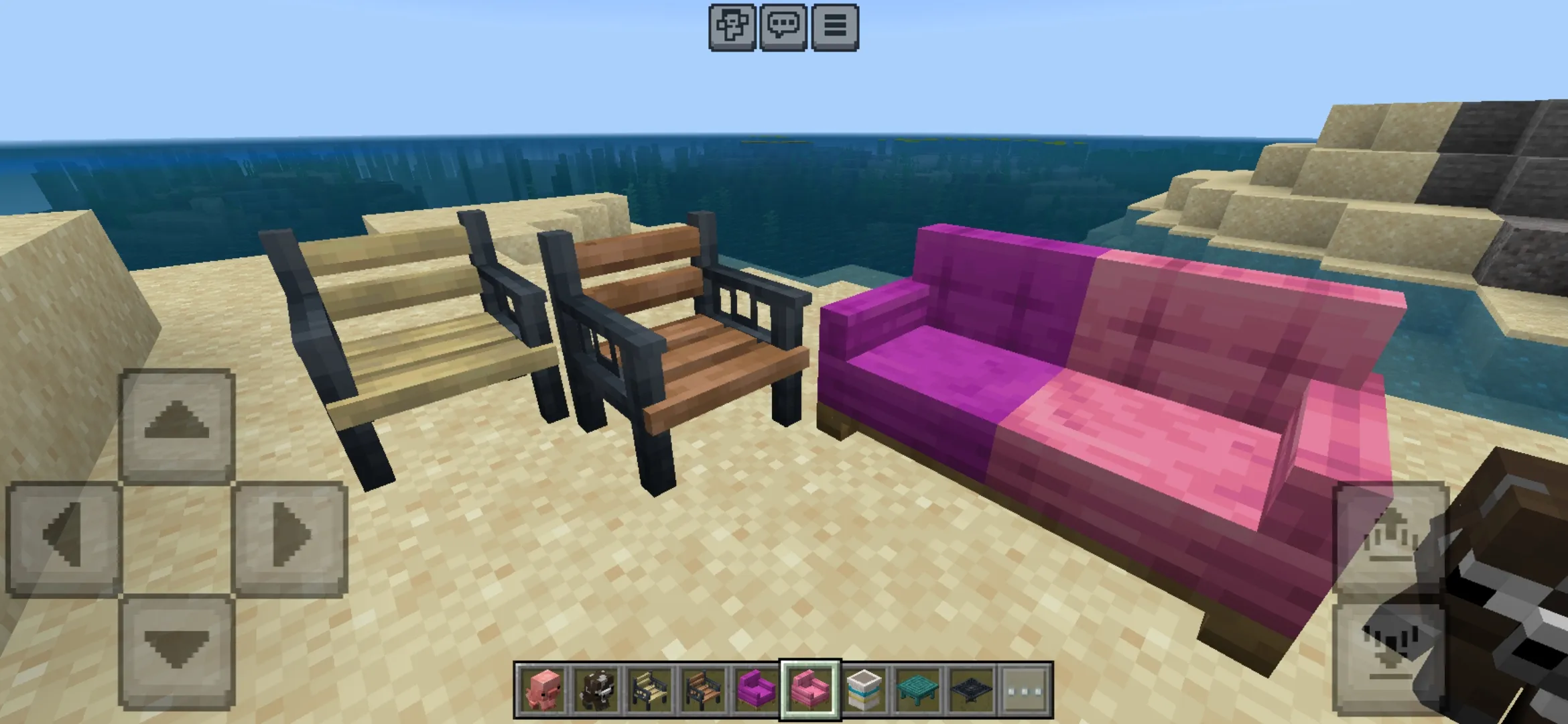 Chairs from Unusual Furniture Mod for Minecraft PE