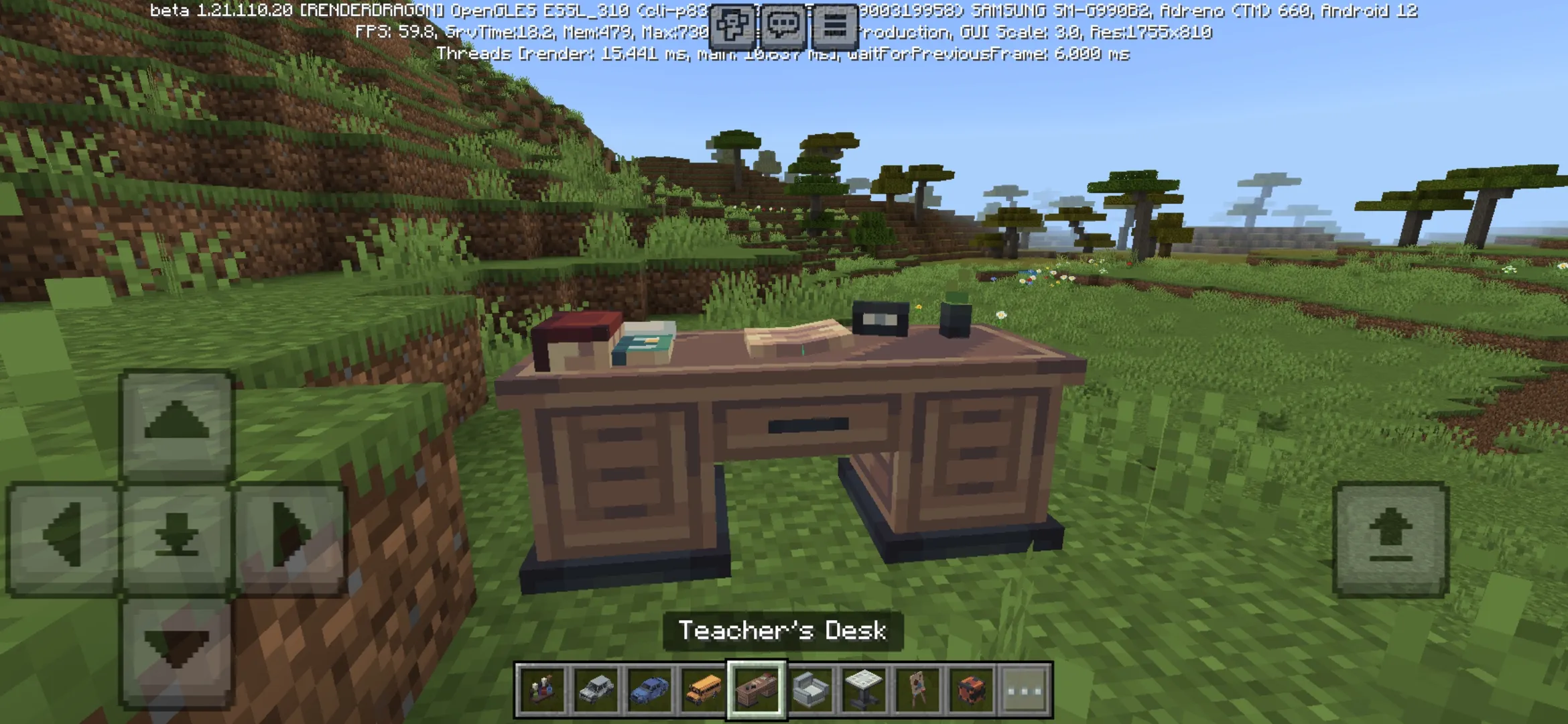 Desk from School Furniture Mod for Minecraft PE