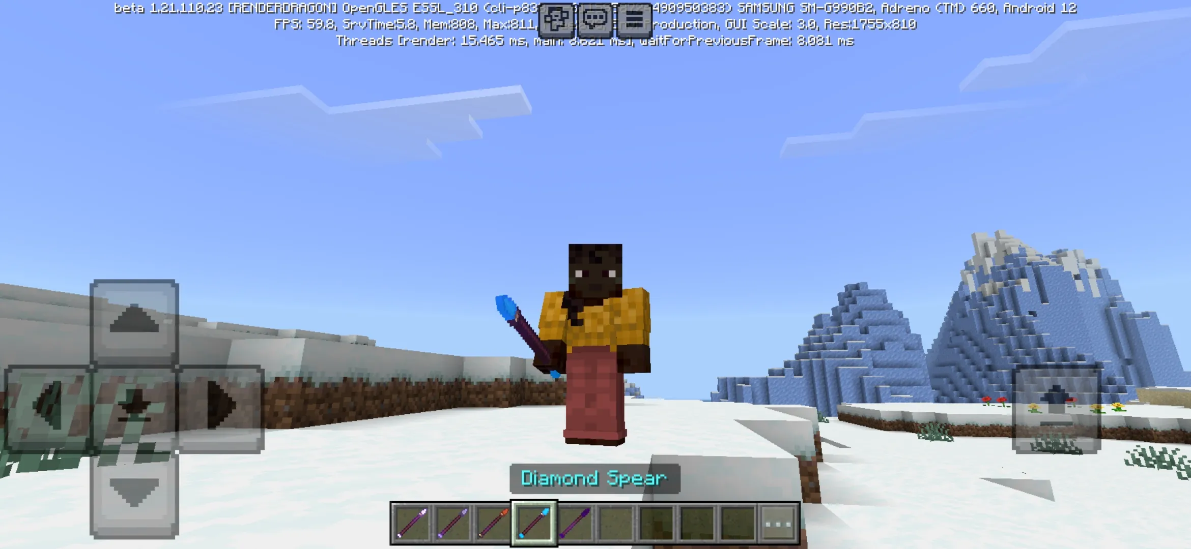 Diamond from Spears Mod for Minecraft PE