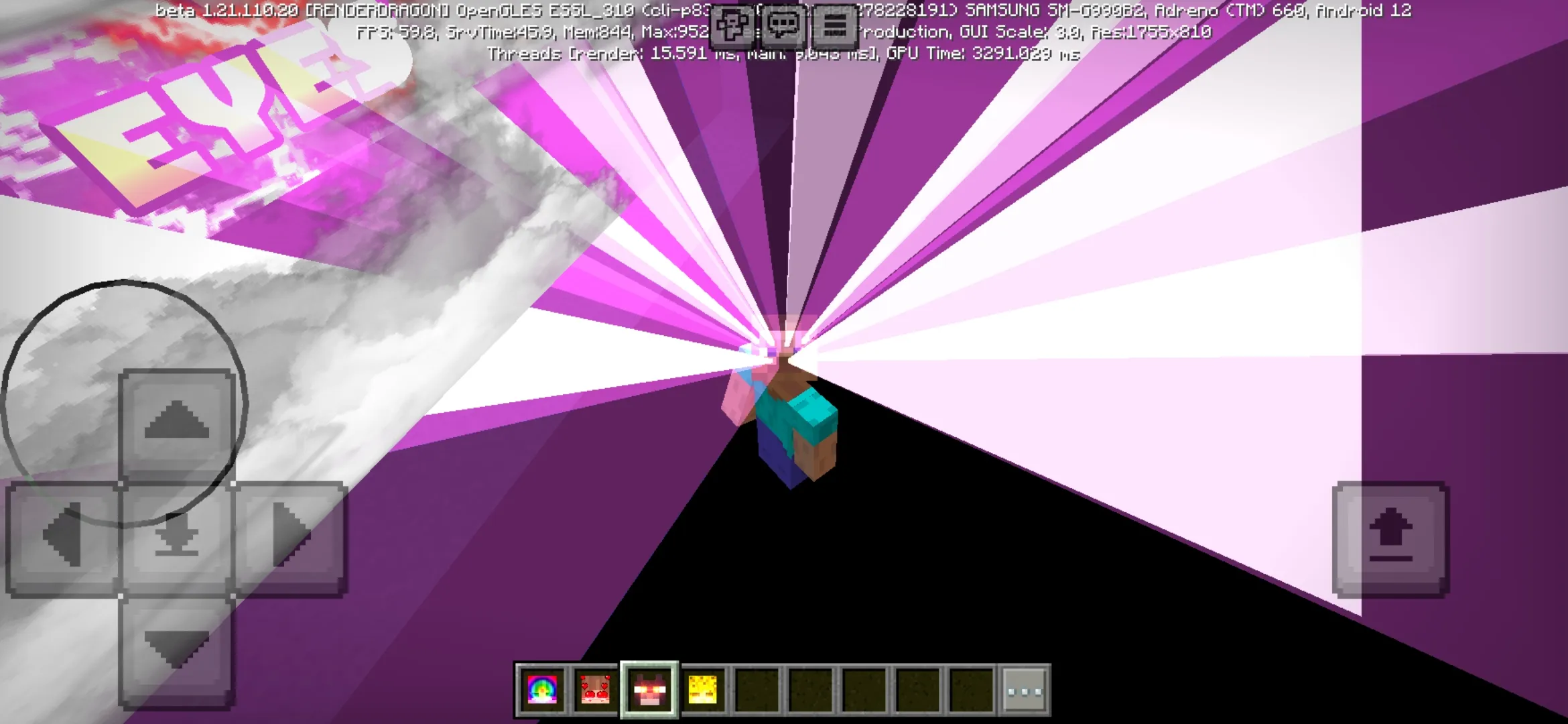 Effect from Laser Eyes Mod for Minecraft PE