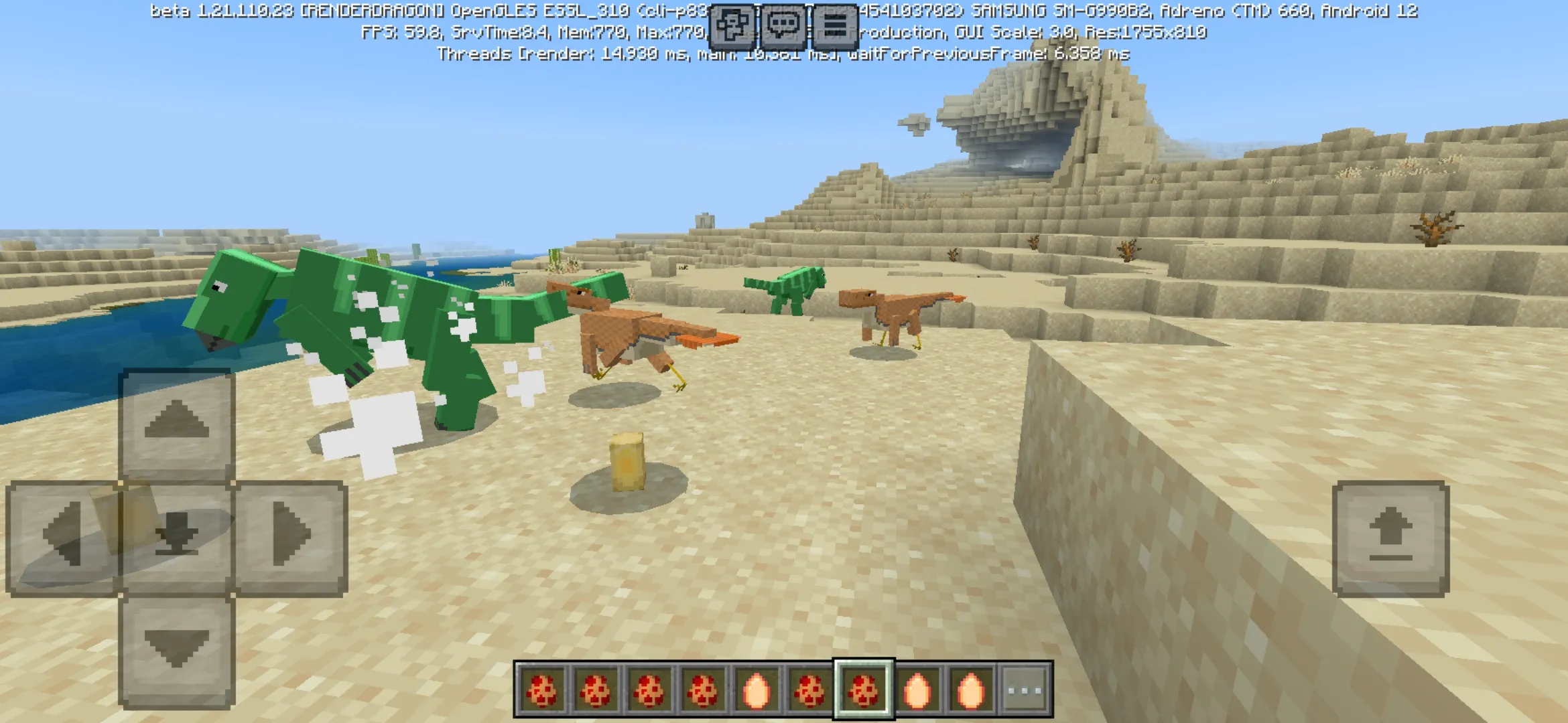 Fight from Jurassic World Mod for Minecraft PE