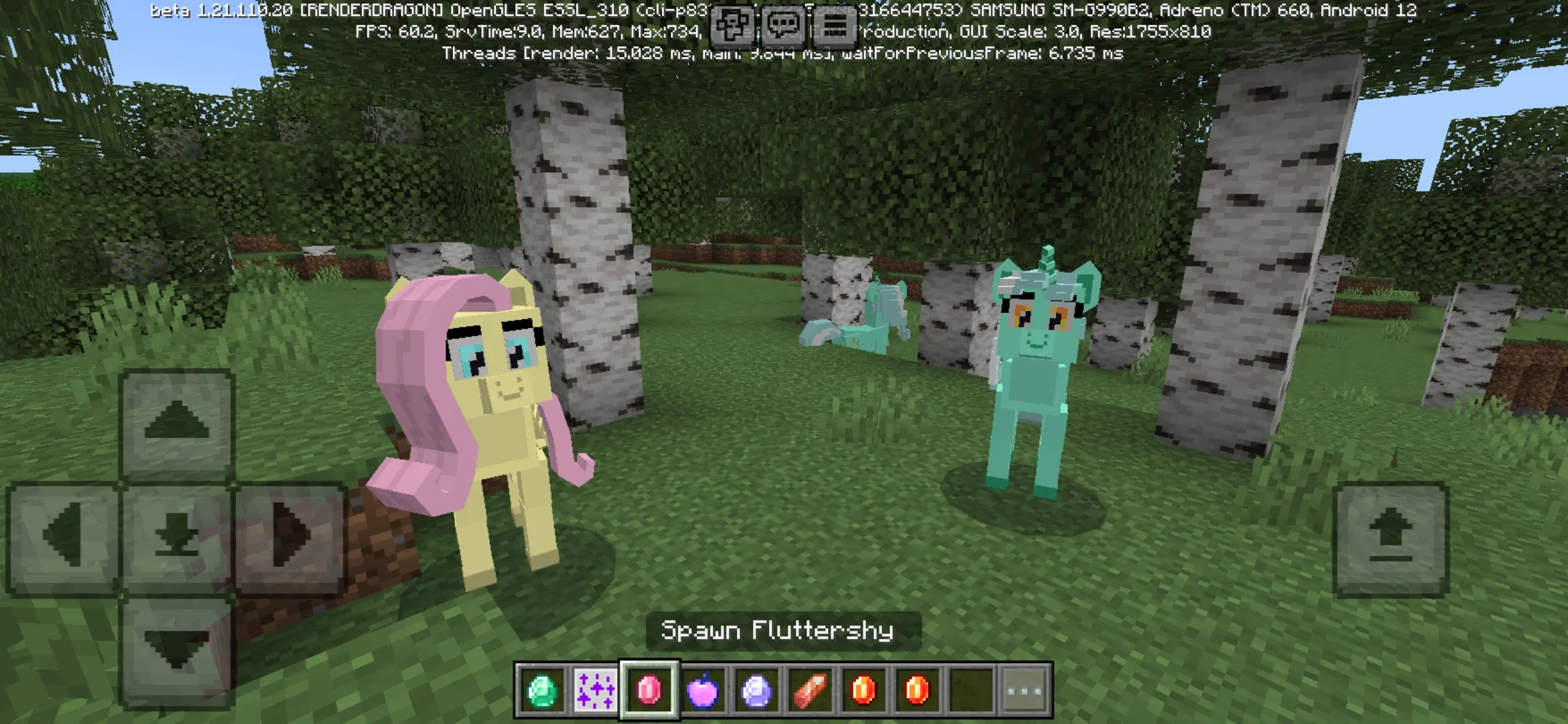 Fluttershy from My Little Pony Mod for Minecraft PE
