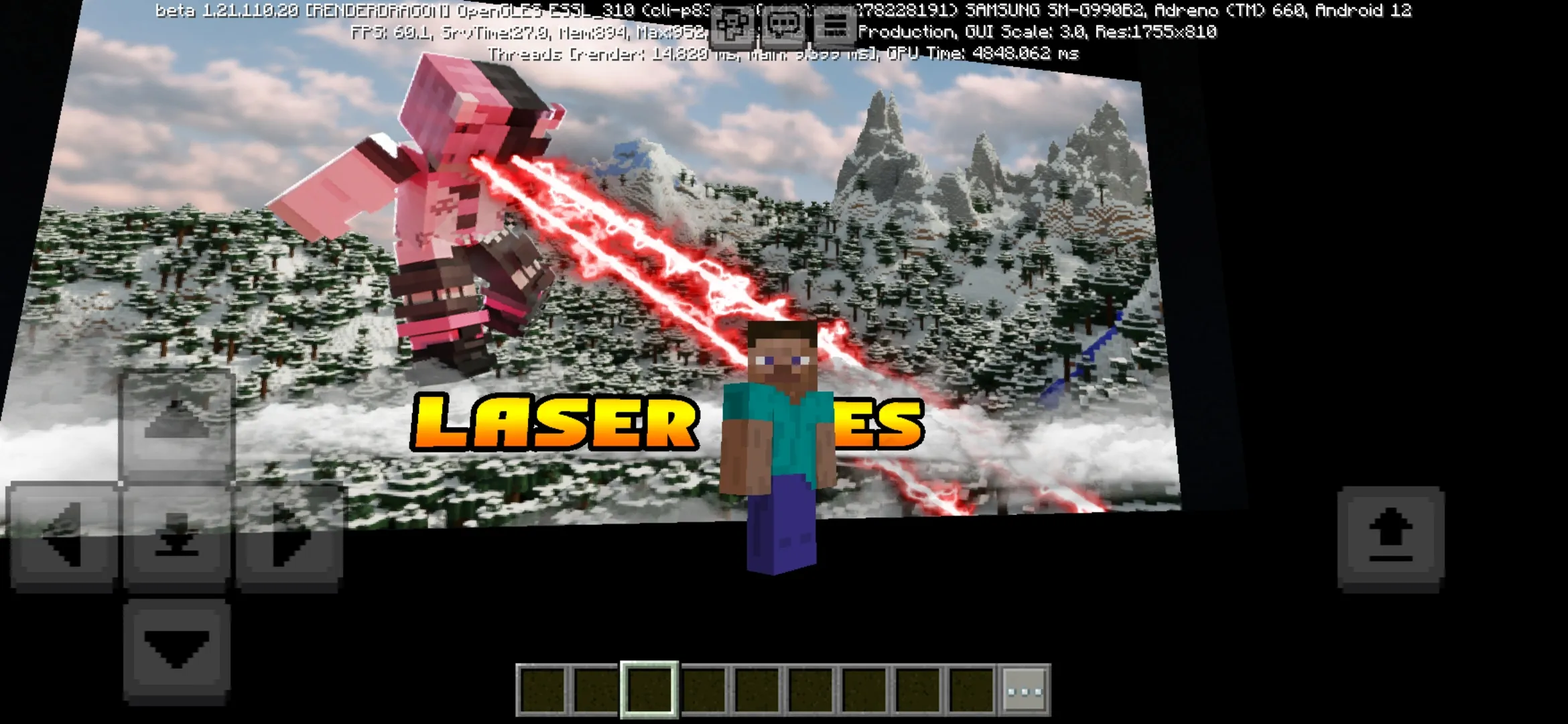 Info from Laser Eyes Mod for Minecraft PE