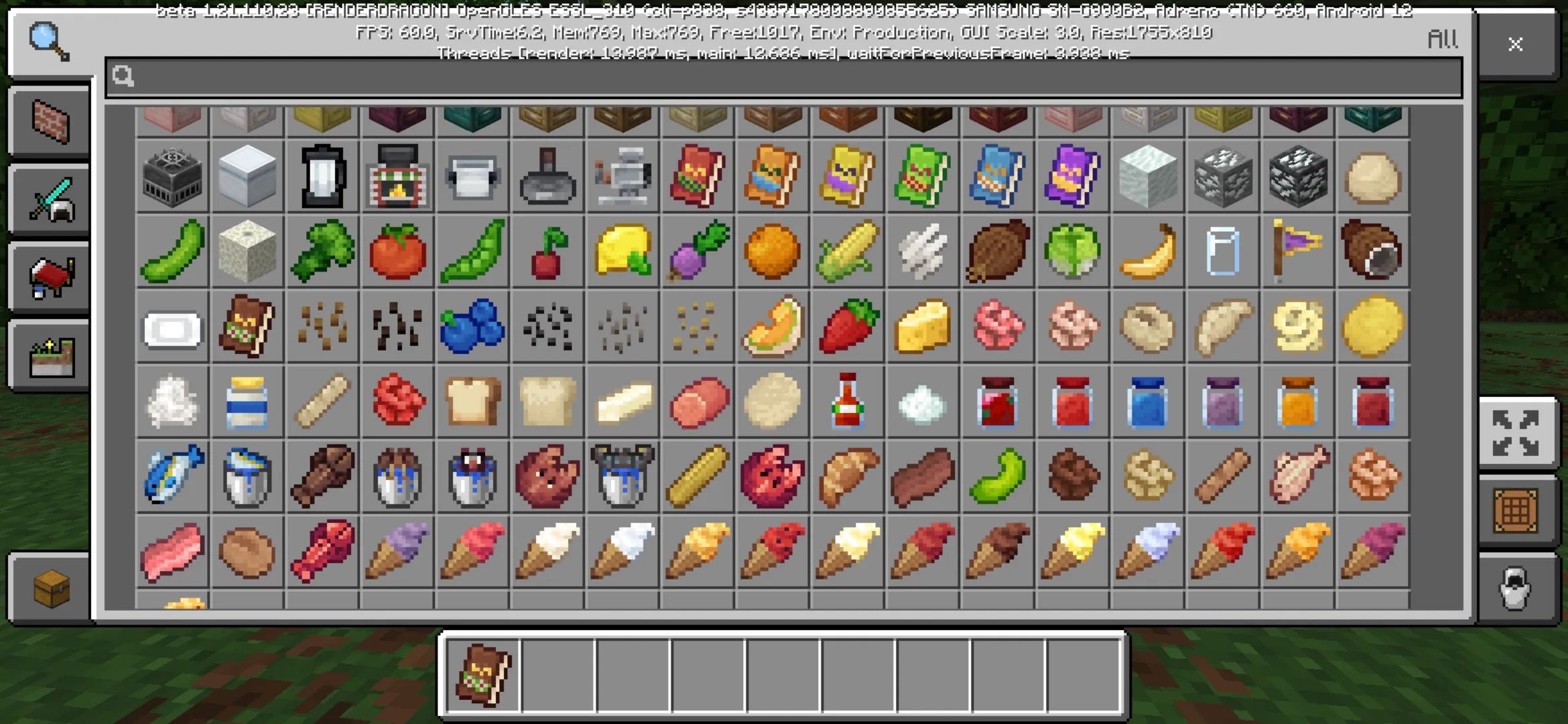 Items from Cooking Mod for Minecraft PE