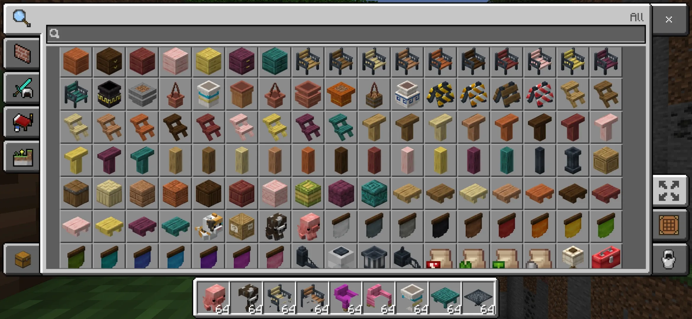 Items from Unusual Furniture Mod for Minecraft PE
