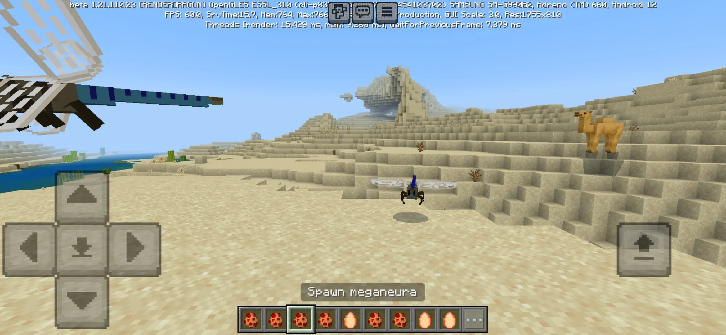 Meganeura from Jurassic World Mod for Minecraft PE