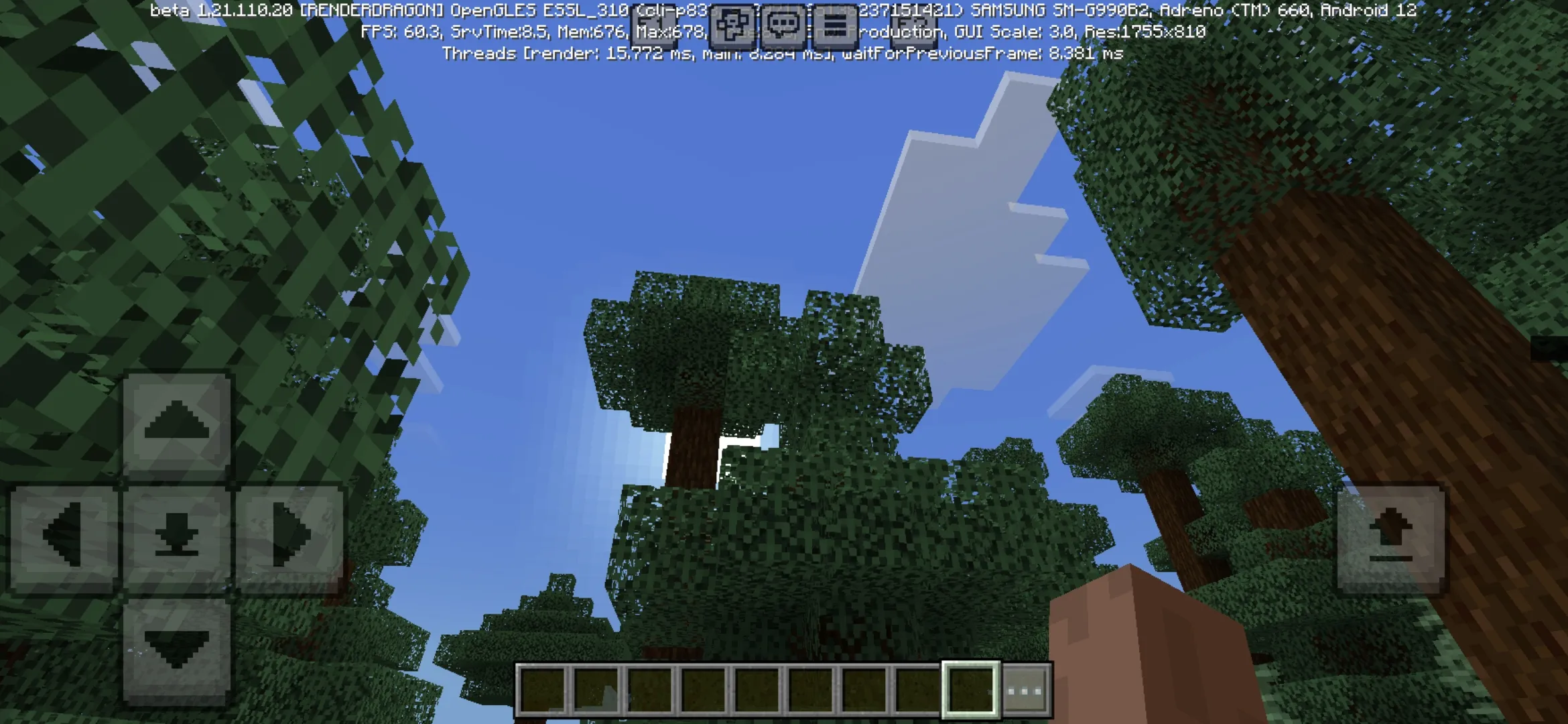 Options from F1 and F3 Buttons Texture Pack for Minecraft PE