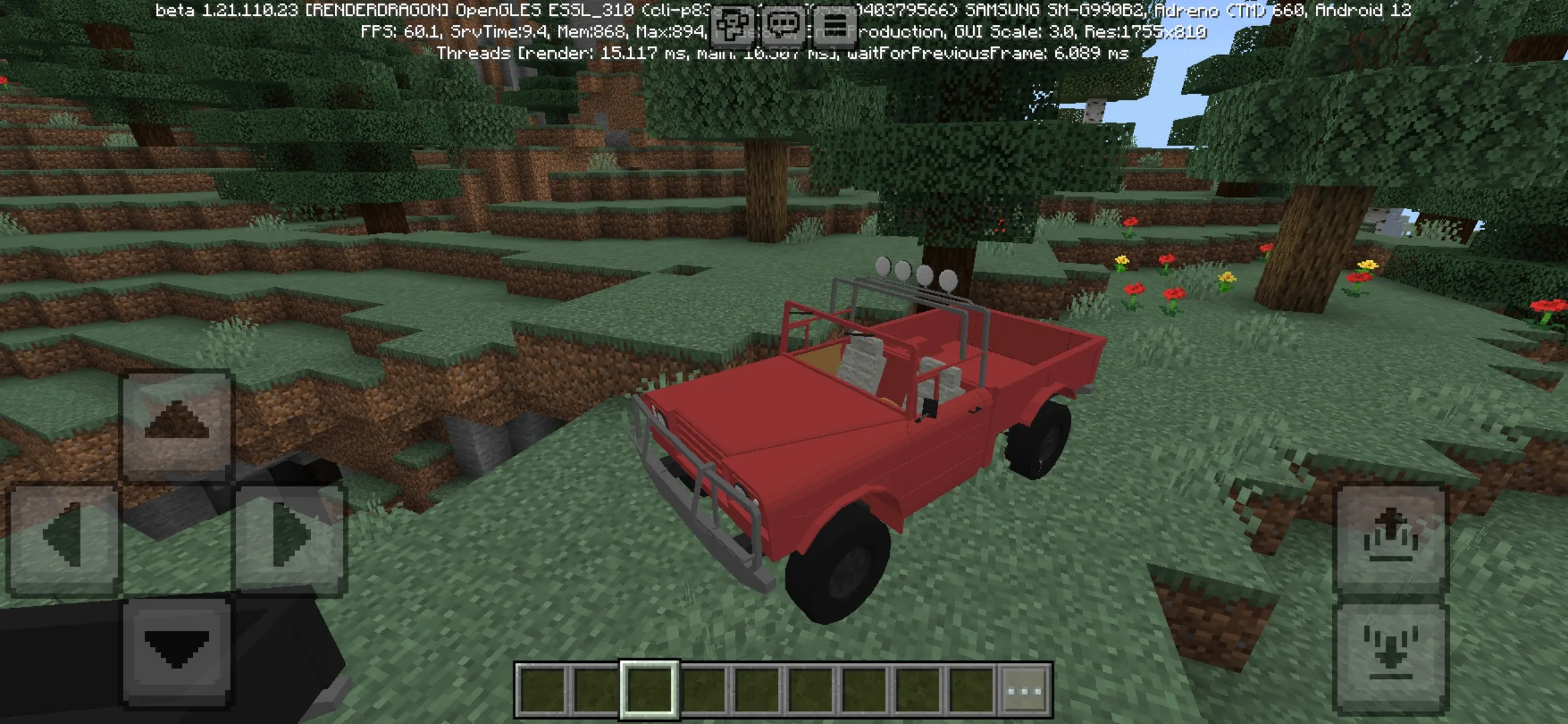 Red from Trevors Cars Mod for Minecraft PE