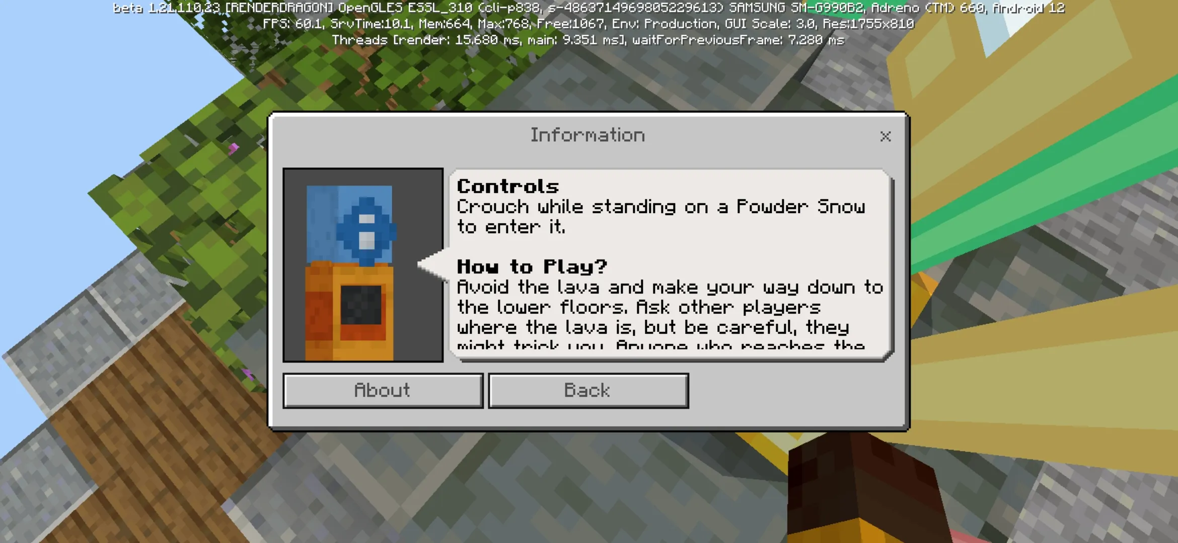 Rules from Lava Trust Fall Map for Minecraft PE