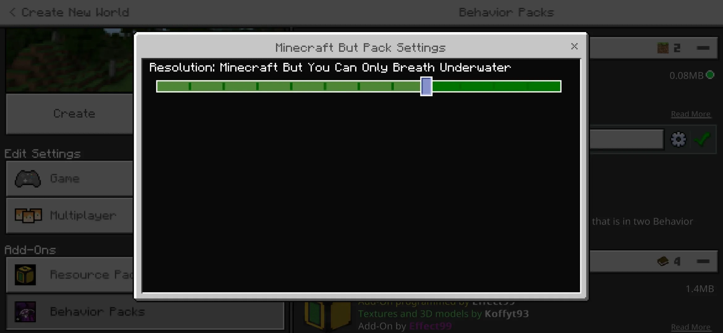Settings from But the World Texture Pack for Minecraft PE