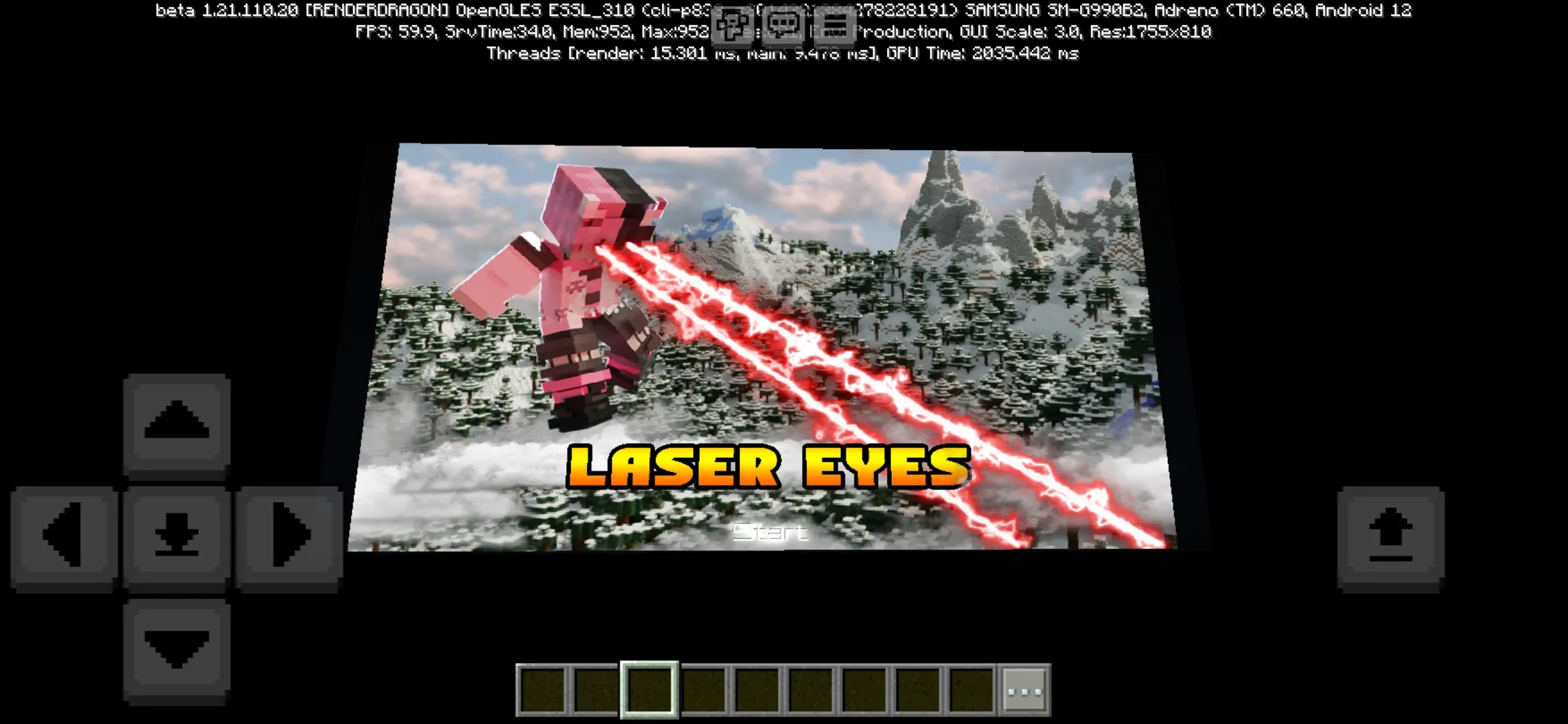 Start from Laser Eyes Mod for Minecraft PE