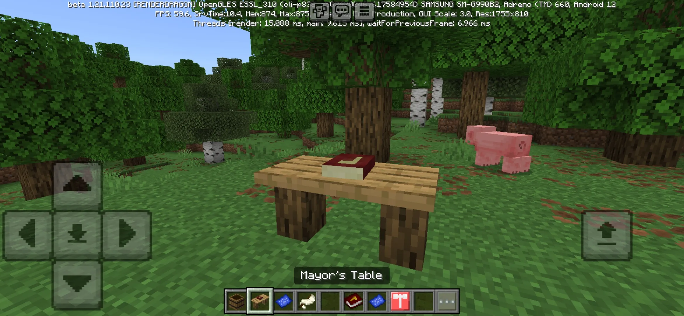 Table from Create a Civilization Mod for Minecraft PE