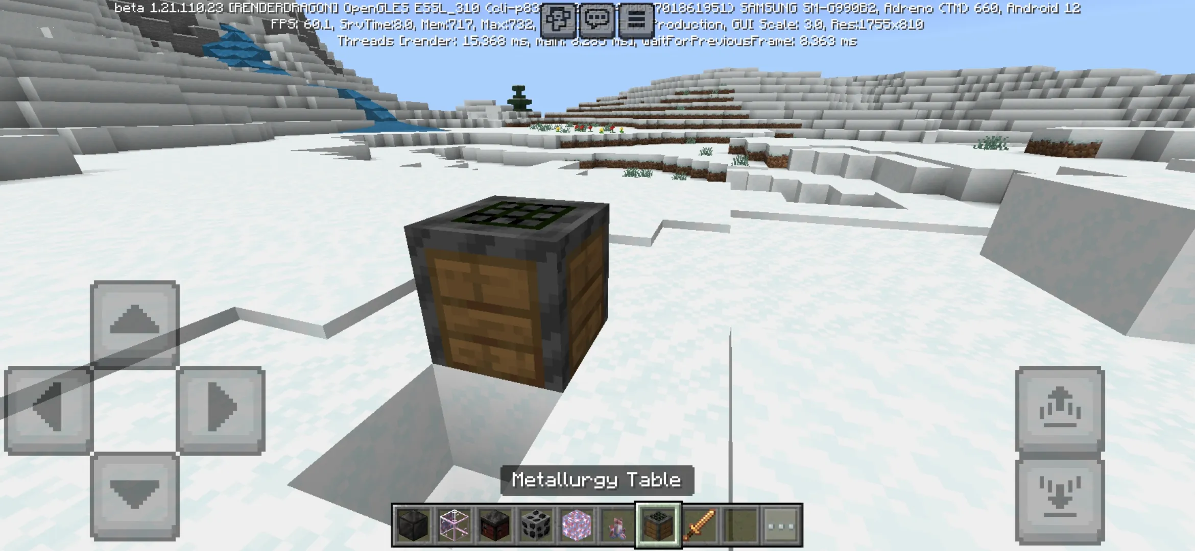 Table from Metallurgy Mod for Minecraft PE