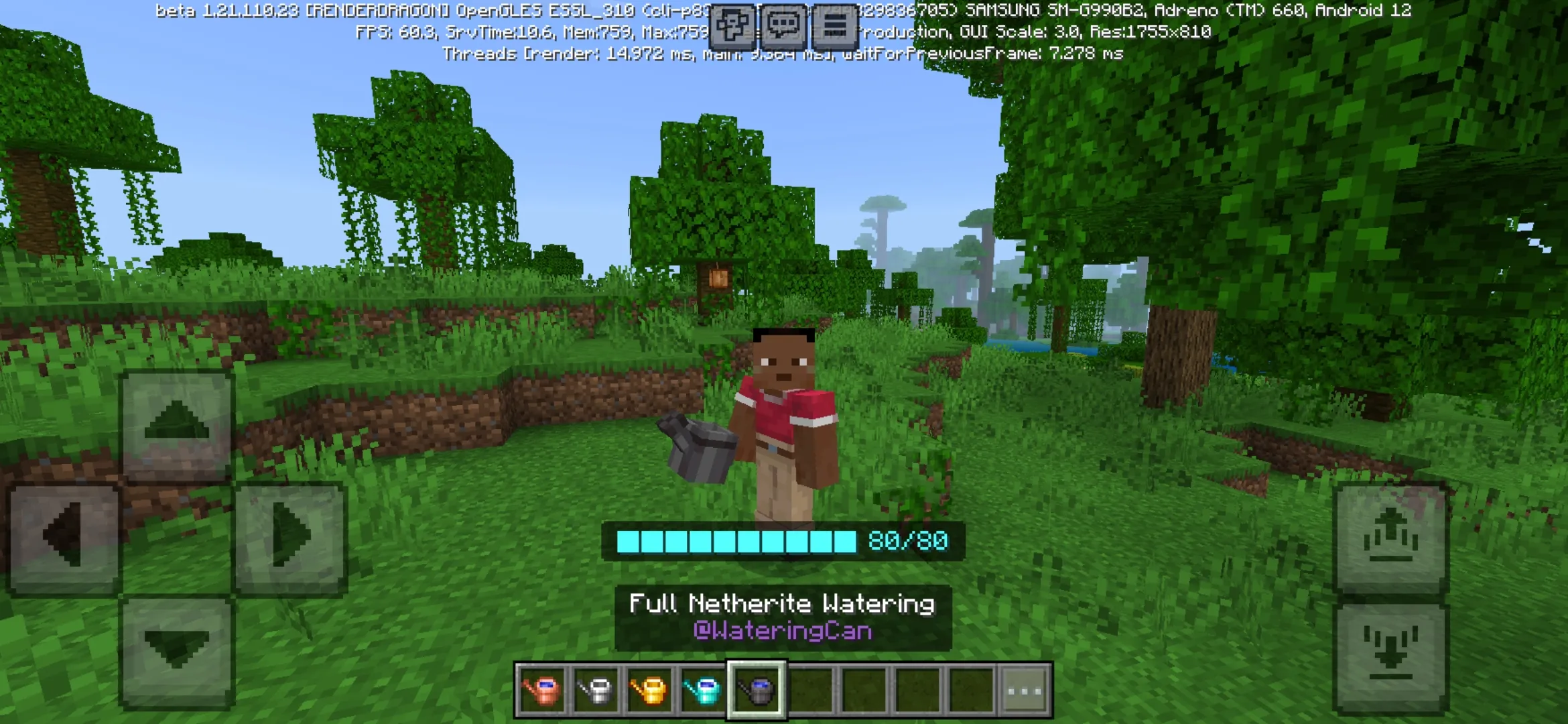 Watering Cans Mod for Minecraft PE