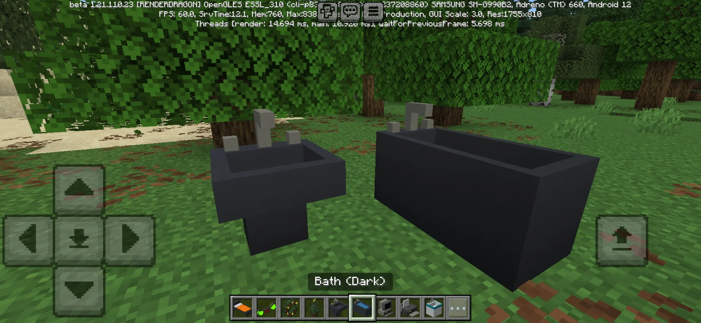 Bath from Mr CrayFish Furniture Mod for Minecraft PE