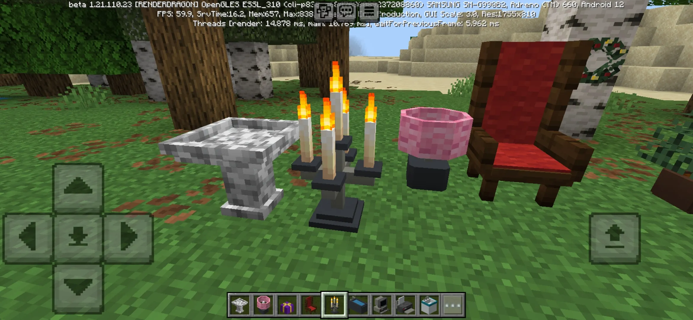 Decorations from Mr CrayFish Furniture Mod for Minecraft PE