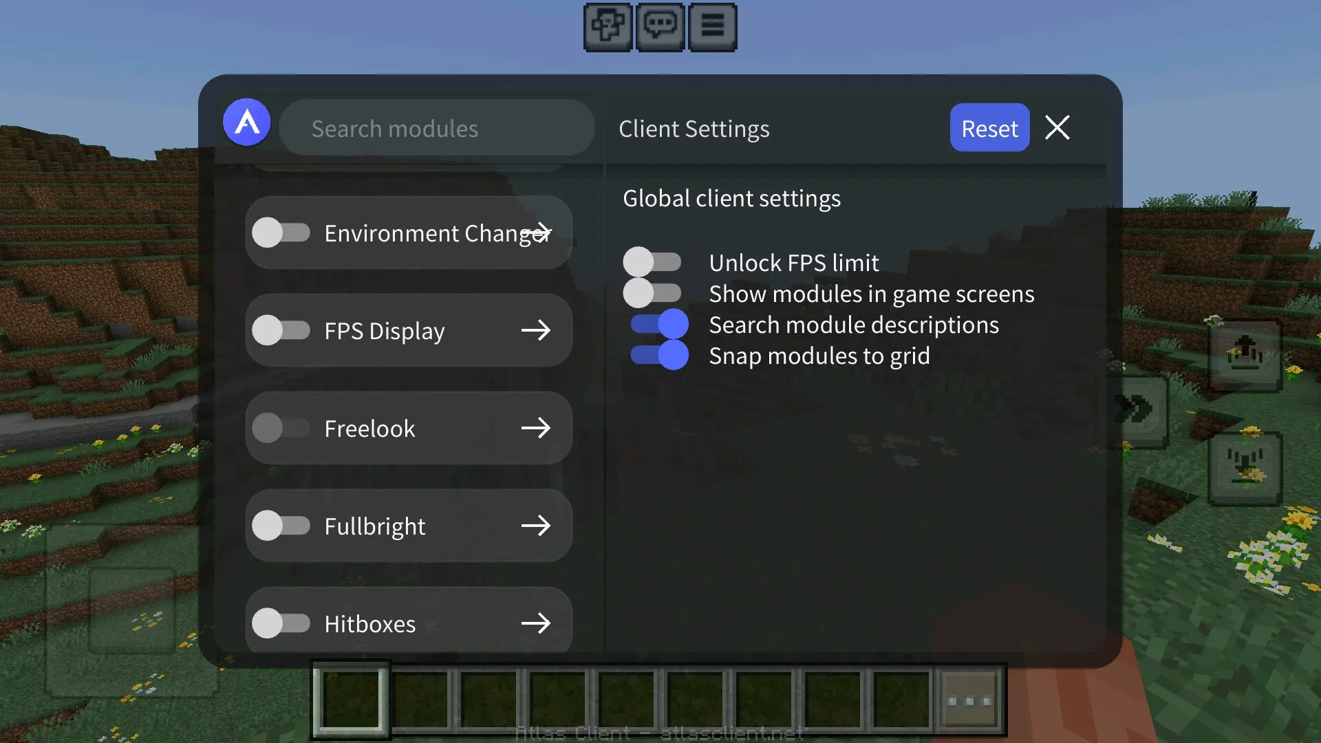 Functions from client atlas from Minecraft PE 1.21
