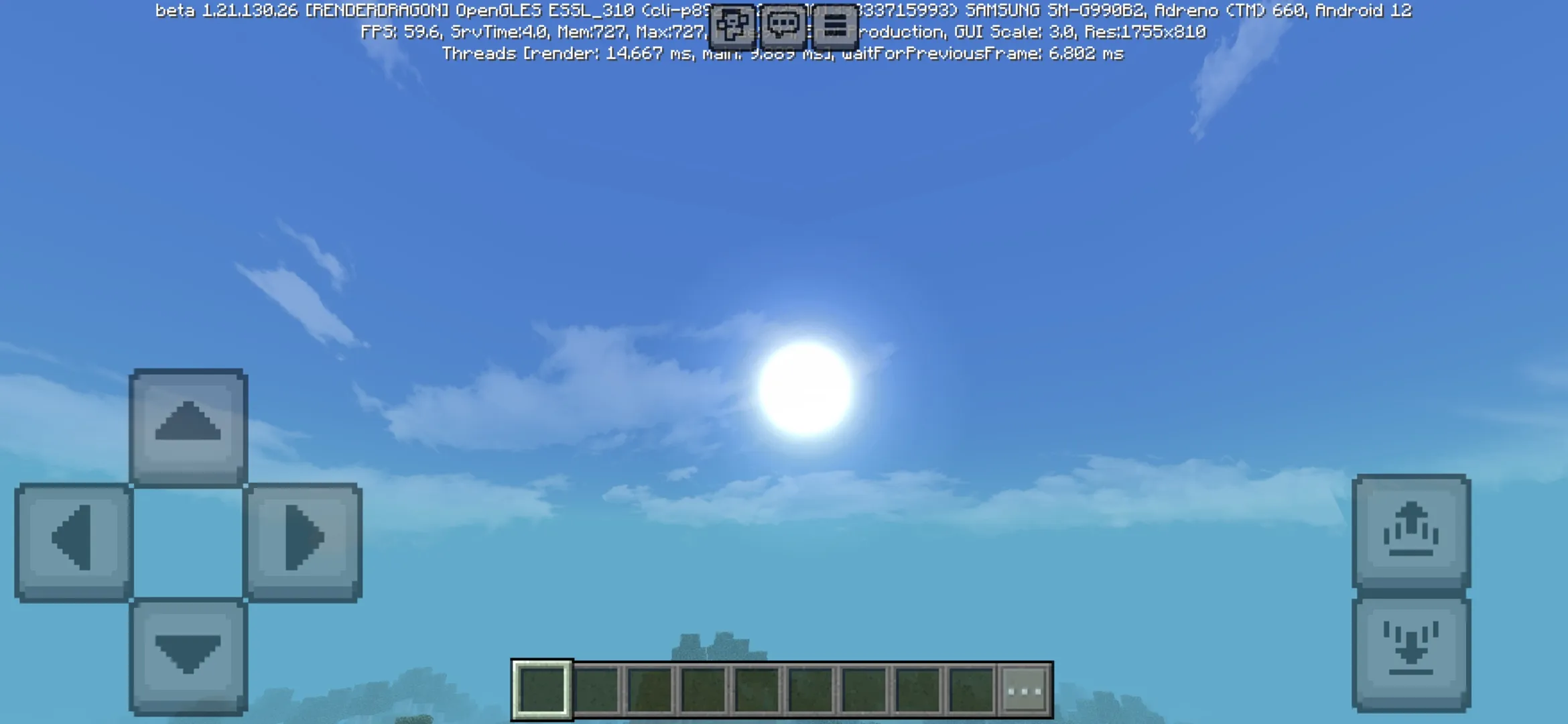 Sun from Yummysheep Shader for Minecraft PE
