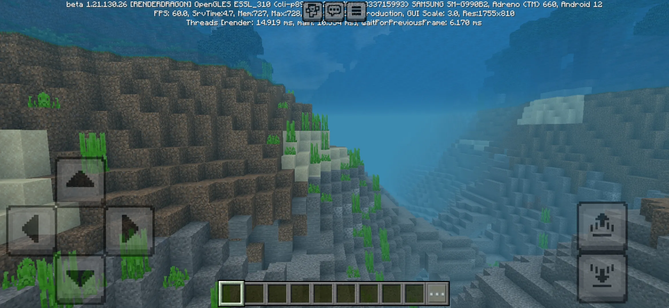 Underwater from Yummysheep Shader for Minecraft PE